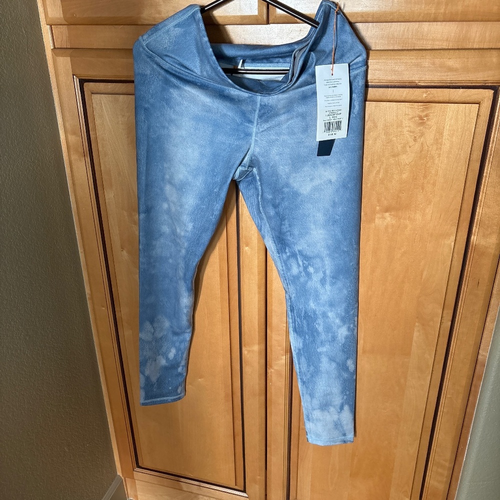 Bleached indigo high rise leggings